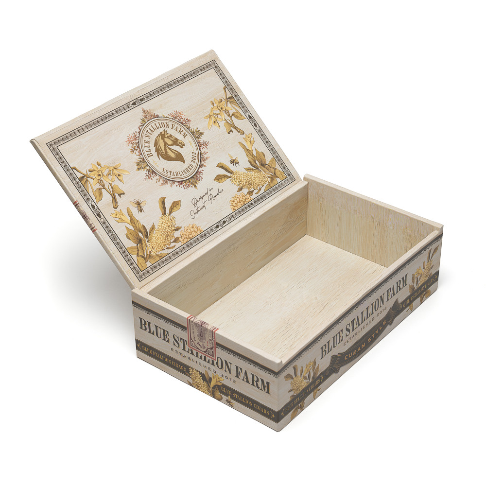 BSF-CIBOX-FR-Y_beauty.jpg PF24659 Cuban Cigar Style Collectible Storage Box BSF-CIBOX-FR-Y Kitchen and Home Blue Stallion Farm Cuban Style Cigar Box Farm Illustration Beauty Photography