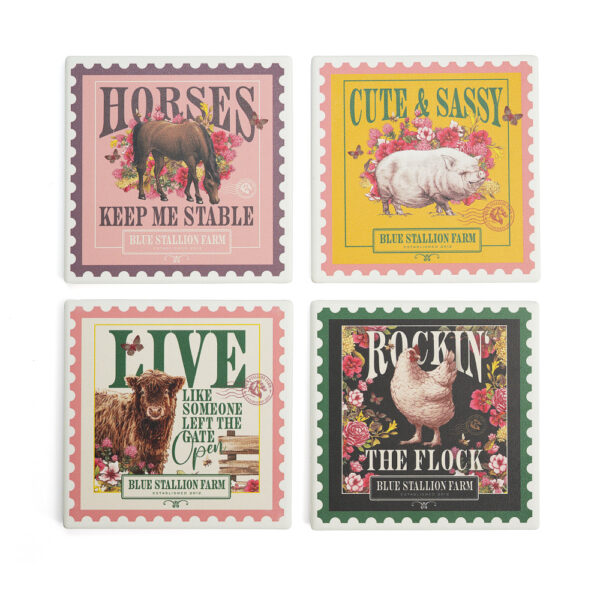 Barn Talk Set Of 4 Coasters