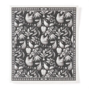 BLACK & WHITE GERTRUDE COUNTRY PATTERN Reusable Dish Cloth