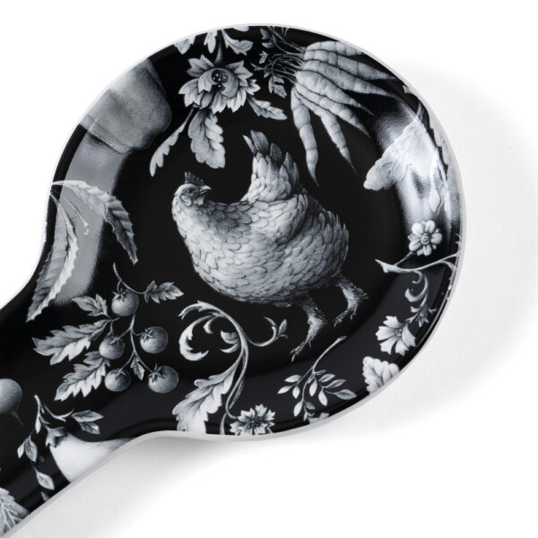 BLACK & WHITE GERTRUDE COUNTRY PATTERN Spoon Rest