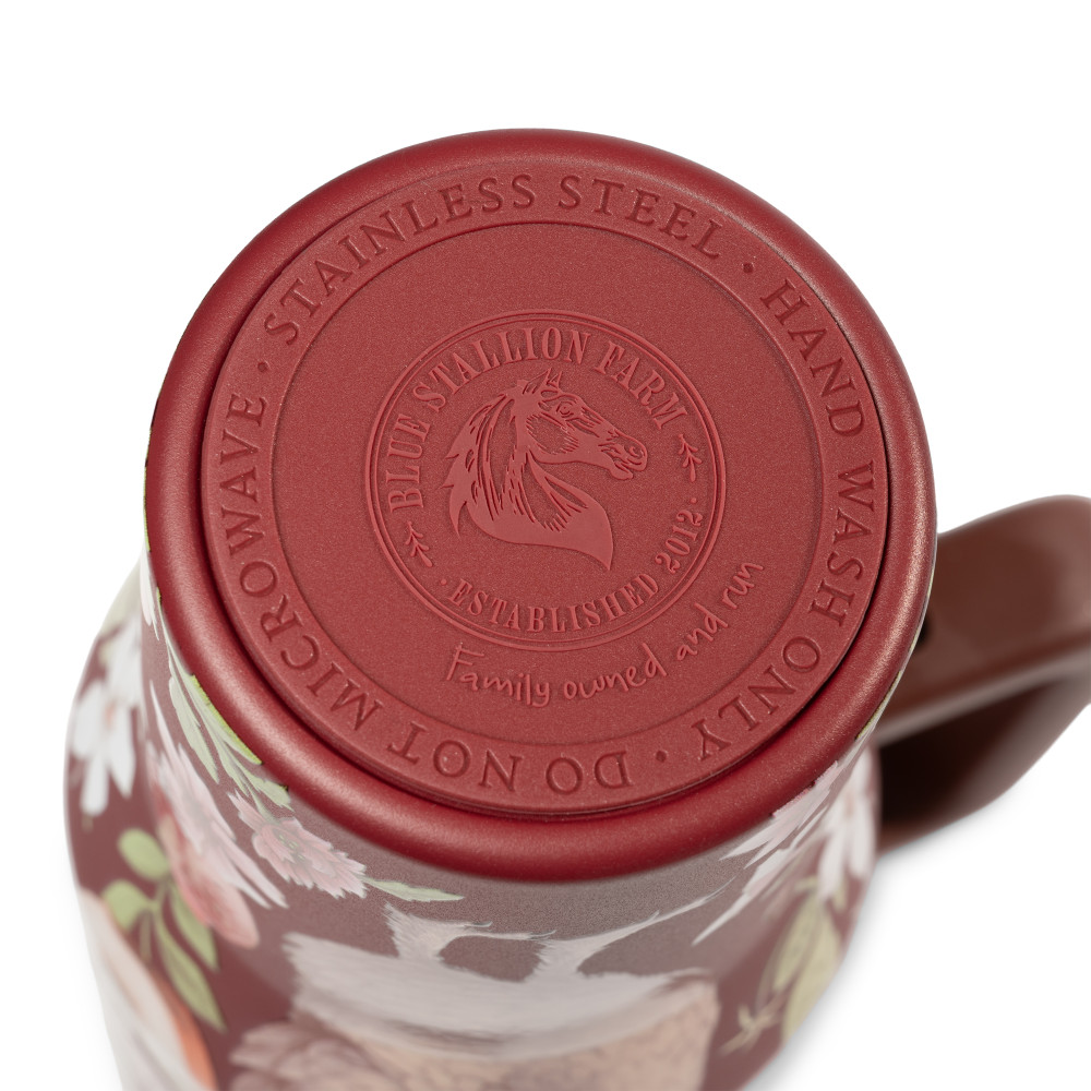 BSF-TUM-40-CH-M_beauty.jpg PF21346 40 OZ FLORAL White TUMBLER BSF-TUM-40-CH-M CAR ACCESSORIES & HYDRATION Blue Stallion Farm TUMBLER Gertrude Additional Beauty Photography