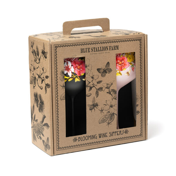 Set of Floral Bouquet Blooming Wine Sippers