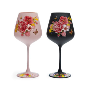 Set of Floral Bouquet Blooming Wine Sippers